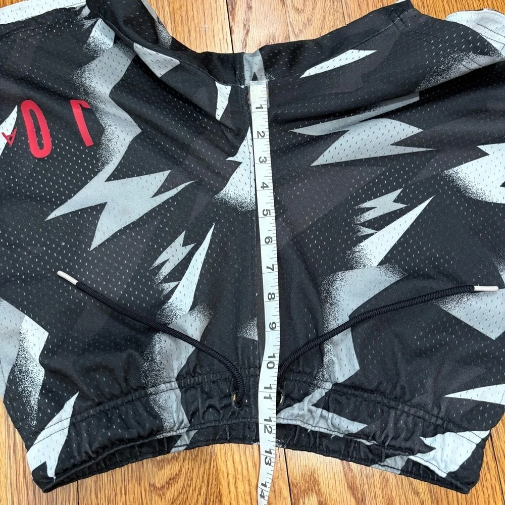 Nike Jordan Mens S Jumpman Air Tribal Printed Black Gray Pull On Mesh Shorts